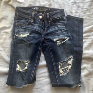 Brand new. Distressed American Eagle super low jegging